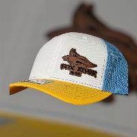 White/Light Blue/Yellow Trucker Hat