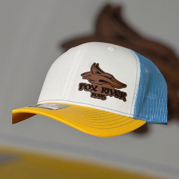 White/Light Blue/Yellow Trucker Hat